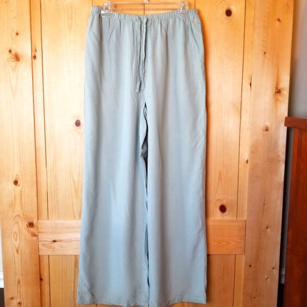 Banana Republic 100% Sulk Adjustable Elastic Waist Wide Leg Loung Pants